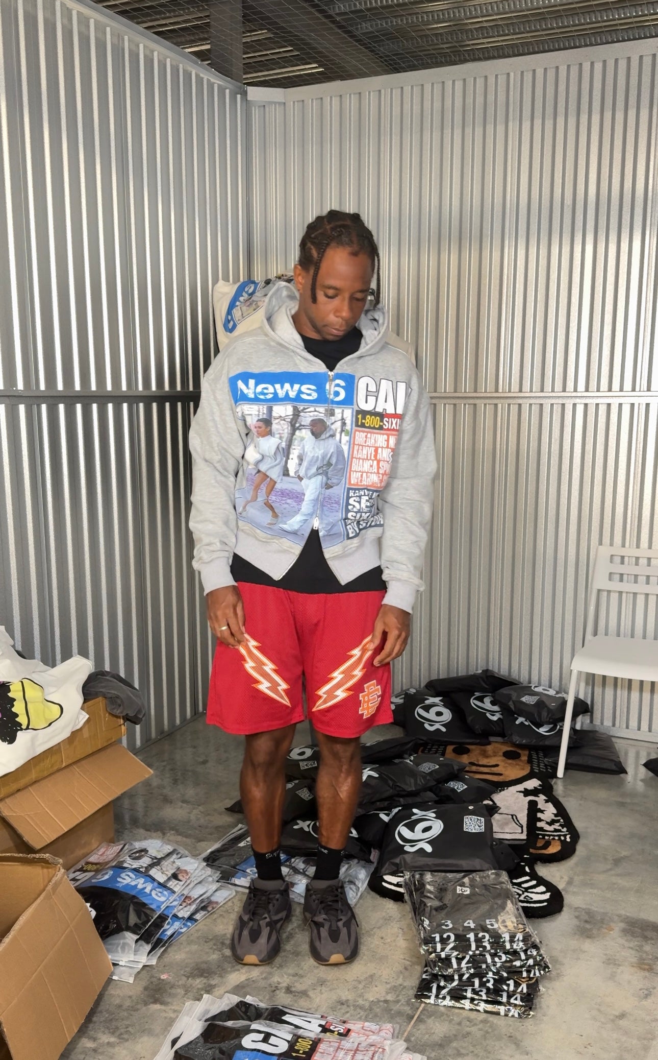 Kanye x Bianca heather gray hoodie after back to school Sale