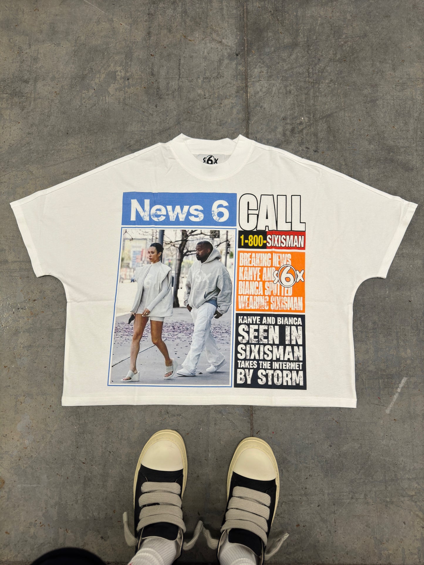 Kanye x Bianca white T-shirt Get after back to school Sale