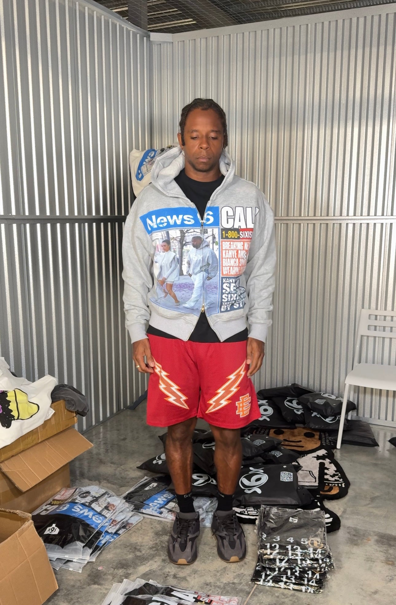 Kanye x Bianca heather gray hoodie after back to school Sale