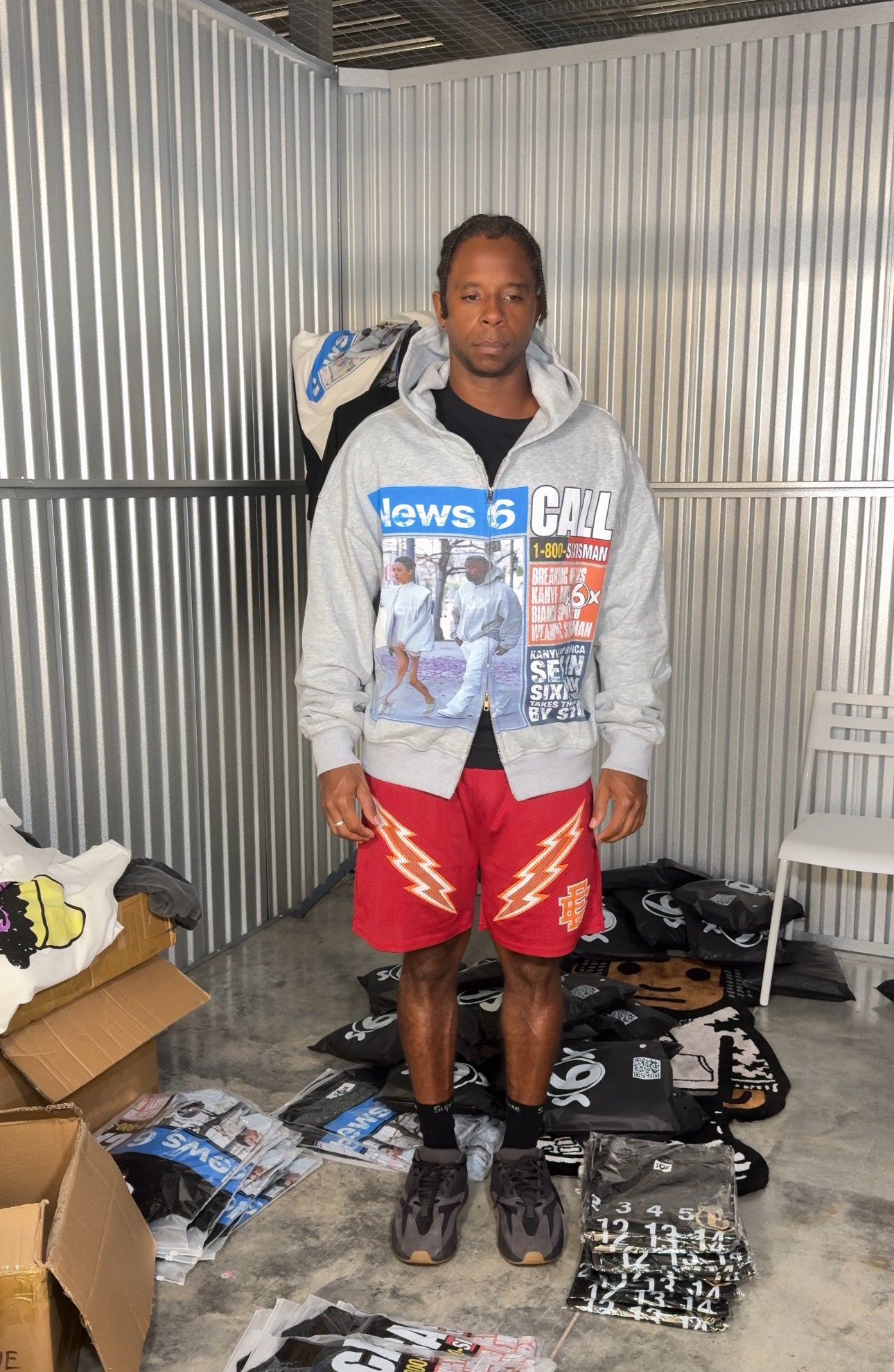 Kanye x Bianca heather gray hoodie after back to school Sale