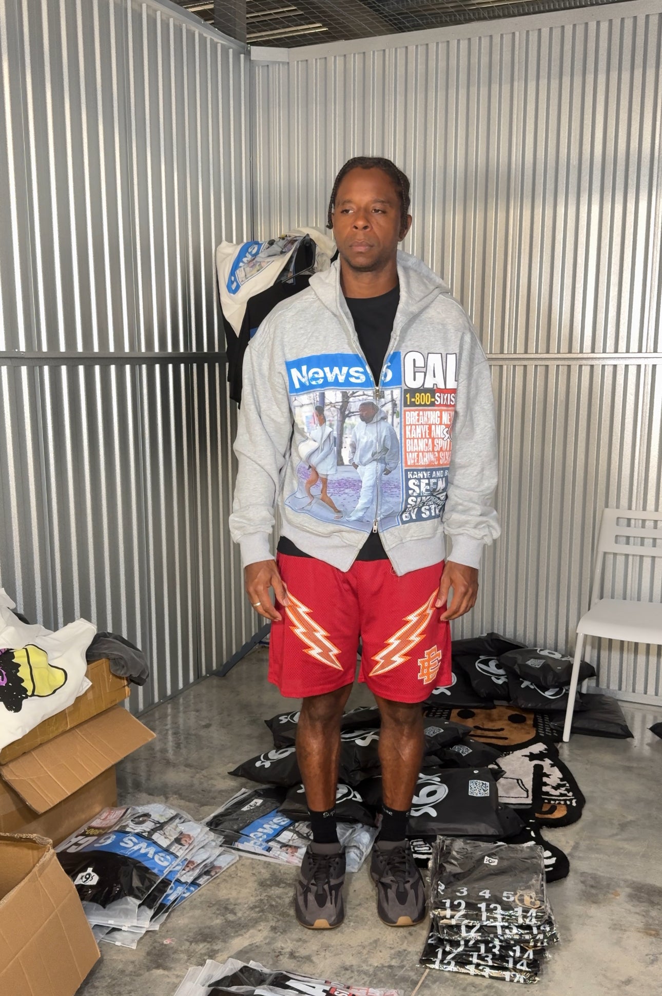 Kanye x Bianca heather gray hoodie after back to school Sale