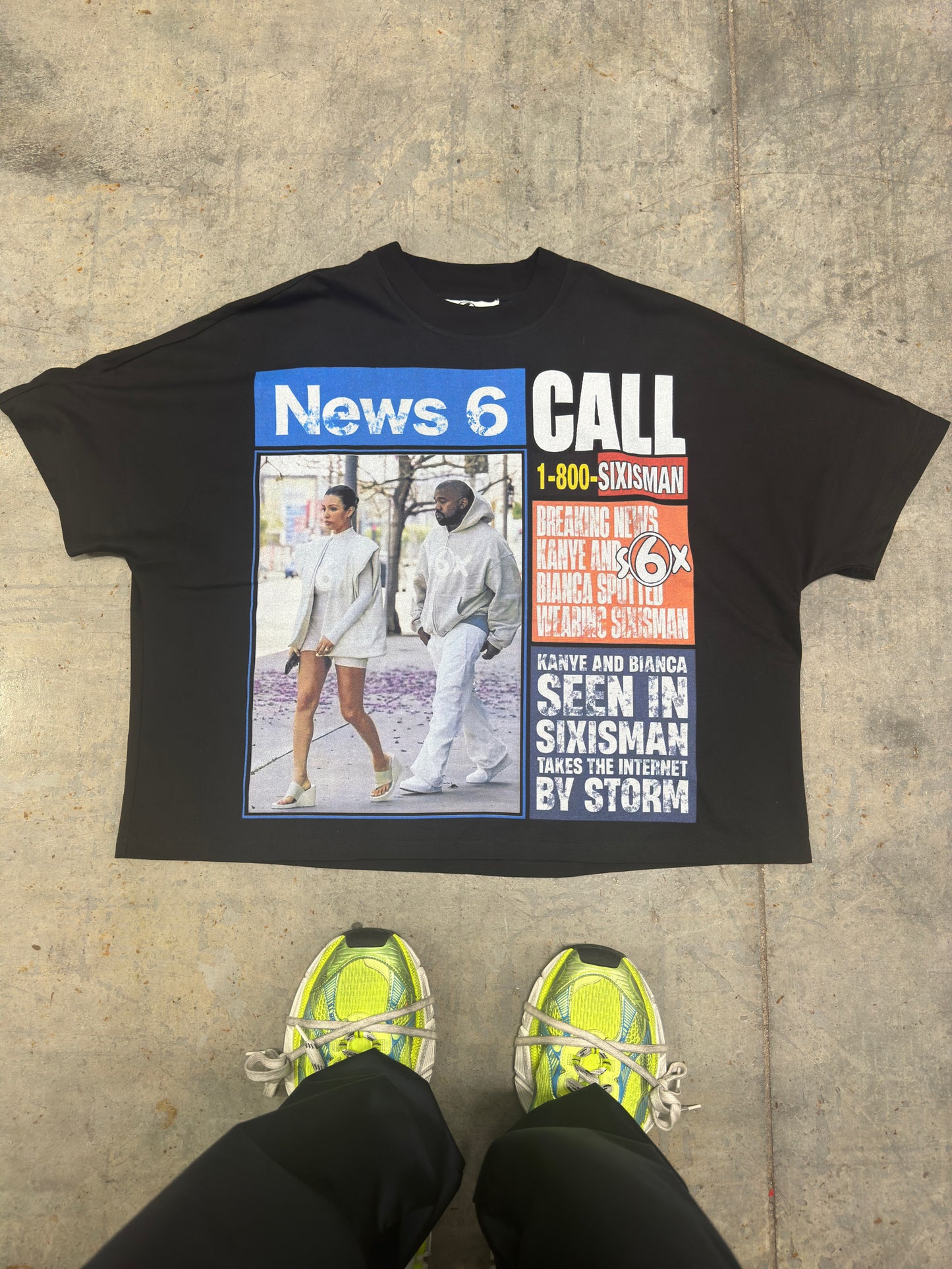 Kanye x Bianca black T-shirt Get after back to school Sale